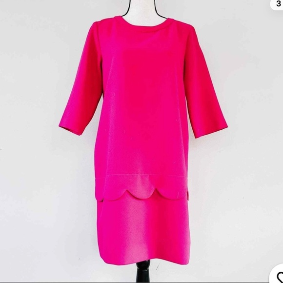 New - Kate Spade Vibrant Pink sweetheart Scallop demi shift Dress - Picture 4 of 11